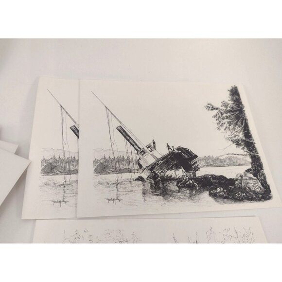 10 Hasty Note Cards Canadian Historical Drawings Art Prints Tonia Marks 1960s - Picture 5 of 11